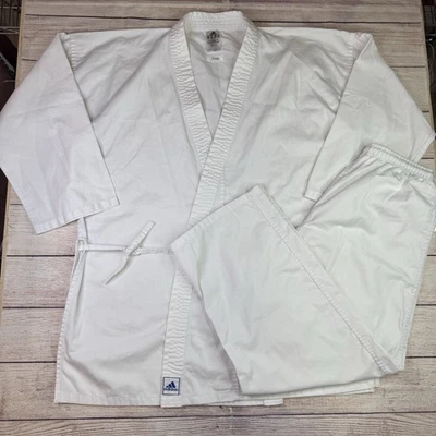 阿迪达斯 K200 空手道 Gi 制服白色 180 厘米 L 码上衣和裤子套装武术 — 第 1/4 张图片