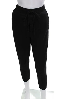 Calça de Moletom Nili Lotan Feminina Preta Jogger Algodão Cordão 22 polegadas Costura Interna Tamanho M - Imagem 1 de 4