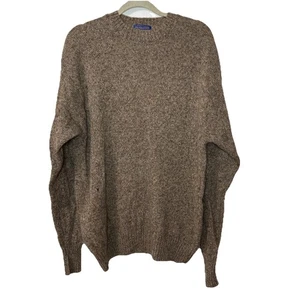 Pendleton 100% Shetland Wool Sweater Men’s Brown Fisherman Grandpa Warm XL, FLAW - Picture 1 of 13