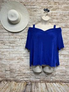 Top tejido hombro frío azul Chicos Travelers talla 4 = XL = 20/22 - Imagen 1 de 7