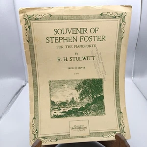Vintage Noten, Souvenir von Stephen Foster für das Pianoforte von RH Stulwi - Bild 1 von 3