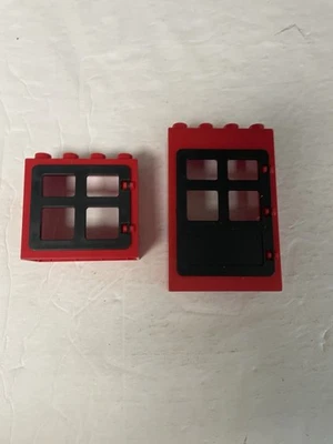 Lego Duplo Red Frames Black Door And Window - Image 1 of 2