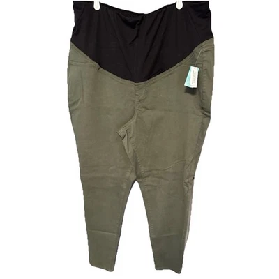 LOTE DE 2 NUEVOS CON ETIQUETAS Maurices Maternidad Jeggings Talla Grande 20w Sobre la Golpe Verde Caqui Foto 1 de 4