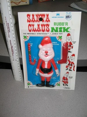 SANTA CLAUS 1968 MPC Multiple Toymakers Rubb'r Nik bendy action figure MOC - Image 1 of 2