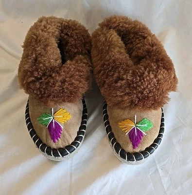 Mocasín mocasín de cuero de oveja hecho a mano Polonia para mujer talla 6 Foto 1 de 4