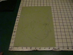 SIGNED - LOUIS FERON drawing of COSTA RICAN young man 1930s or 40s profile - Picture 1 of 3