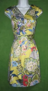Cynthia Rowley gelb mehrfarbig Baumwolle Blumen Taschen Sozialkleid 6 $ 119 - Bild 1 von 7