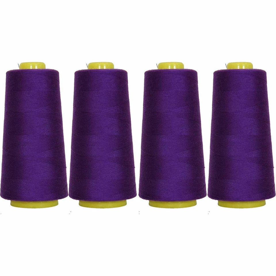 4 BIG CONES DEEP PURPLE SEWING THREAD 2750 YD TEX 27 40S/2-THREADART - Image 1 of 4