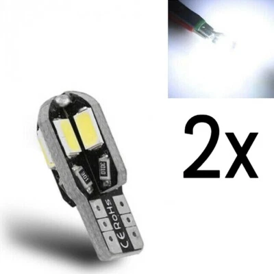2 Lampade Canbus Lampadine LED T10 COB NO ERRORE BIANCO TARGA Posizione 12v W5W