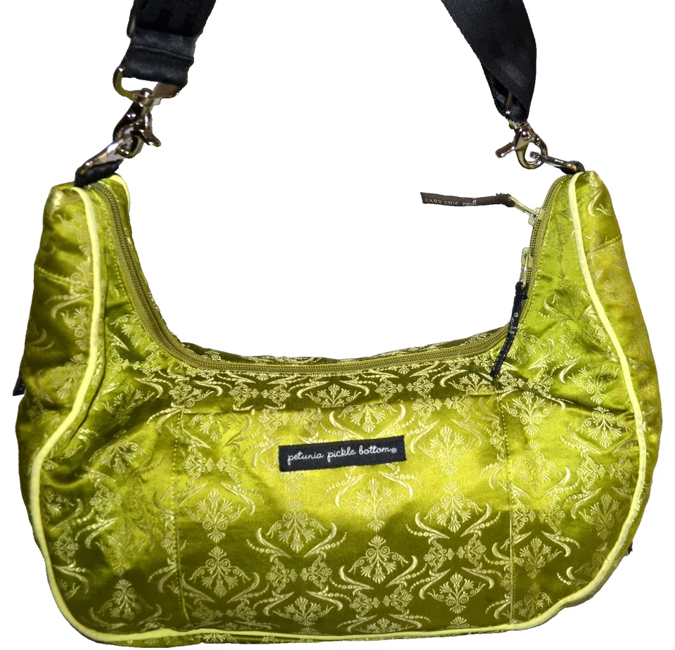 Petunia Pickle Bottom Lime Silk with Changing Cloth Crossbody Bag - Image 1 of 4