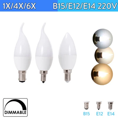 Dimmable Led Candle Bulb 5w Light Lamps E14 Cool Warm Neutral White 220v Lights - Image 1 of 4