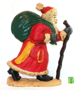 Vintage Cast Iron Santa Claus Door Stop St Nicholas Heavy Christmas Journey PC B - Picture 1 of 6