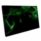 Abstract Digital Composition Of Mysterious Green Smoke In The Dark Print Canvas