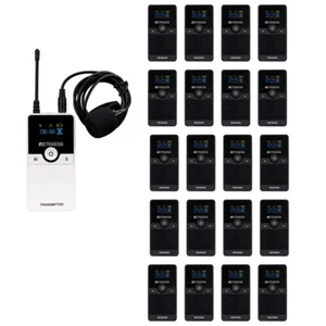 Retekess TT116 UHF Tour Guide Audio System MIC Transmitter 20 Receiver Church - Picture 1 of 14