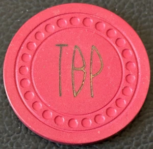 Vintage "TBP" Poker Casino Unknown Card Room Chip Red - Picture 1 of 2