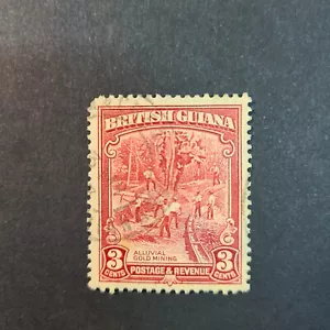 British Guiana 1934 - 3c red - Gold Mining - used - Picture 1 of 2