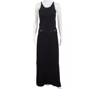 St John Evening Dress Size 4 Long Halter Criss Cross Open Back Iridescent - Picture 1 of 12