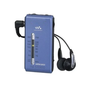 SRF-S84 Mini Super Compact Radio FM/AM Radio Walkman Analogue Tune Blue NEW - Picture 1 of 2