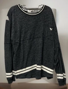 Maglione donna Victoria’s Secret ROSA grigio antracite leggero LOGO taglia L - Foto 1 di 7