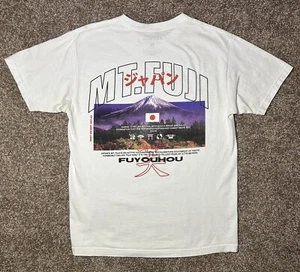 PacSun Men’s T-Shirt Fuyouhou Mt Fuji Graphic White Crew Neck S/S Size M - Picture 1 of 15