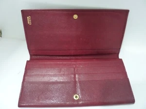 Vintage Gucci Geldbörse aus rotem Leder mit Knopfdruck authentisch Made in Italy - Bild 1 von 8