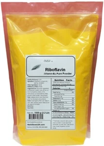 NuSci Vitamina B2 Riboflavina 1000 g (2,2 lb) Polvo puro a granel Energía - Imagen 1 de 5