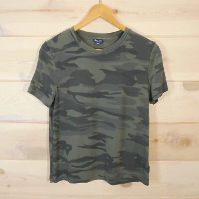Splendid Women's M Short Sleeve Olive Camo Tee Soft Knit Top Shirt - Image 1 of 4