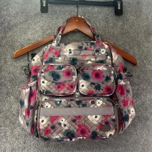 NWT Lug Mini Puddle Jumper Gray Pink Teal Floral Convertible Shoulder Crossbody - Picture 1 of 10