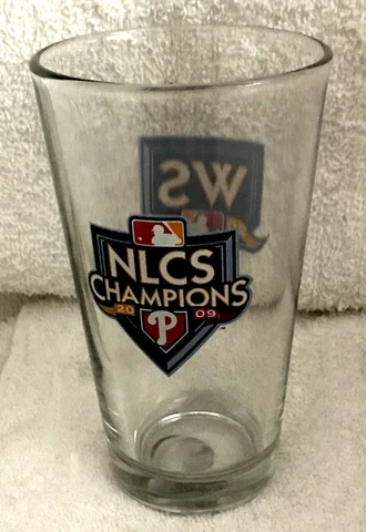 2009 WORLD SERIES Pint GLASS PHILADELPHIA PHILLIES NLCS NL CHAMPS Champions Cover