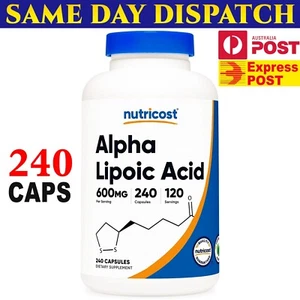 Nutricost Alpha Lipoic Acid 600mg 240 capsule Premium Quality AU STOCK Fast Post - Picture 1 of 3