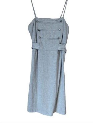 Vestido Jersey Autoestima Gris Botones Náuticos Cintura Corbata Línea A Talla M - Defectos Foto 1 de 4