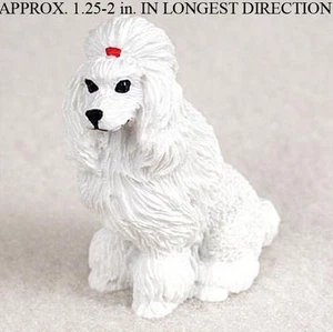 Mini estatuilla de caniche pintada a mano pintada a mano de blanco - Imagen 1 de 1