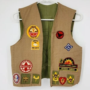 Vintage 1950s to 1960s BSA Boy Scouts Badge Patch Homemade Vest - Picture 1 of 12