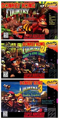 Donkey Kong Country 1 2 3 Posters SNES Premium POSTER MADE IN USA - DKYSET2