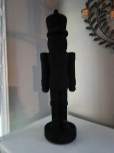 Black Flocked Nutcracker Decoration 27 Inch Festive Christmas Holiday New - Picture 1 of 6