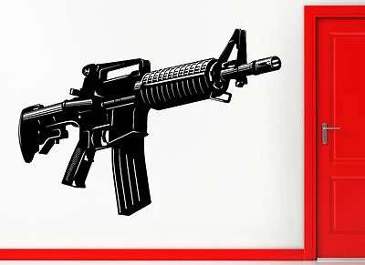 Pegatinas de pared calcomanía de vinilo M16 rifle ametralladora arma decoración militar (z2235) Foto 1 de 3