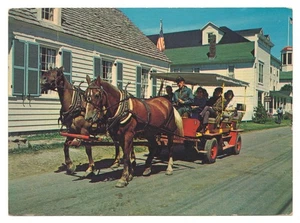 Postal de colección de carruaje de caballos Mackinac Island Lake Huron Straits Mackinac MI - Imagen 1 de 2