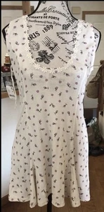 FP Intimately Free People Mini Vestido sin Mangas Vestido Camisón MED Marfil Floral $68 - Imagen 1 de 8