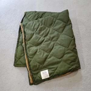 Eddie Bauer Gänsedaunendecke grün braun gesteppt Überwurf Camping 52x60 Puffer - Bild 1 von 15