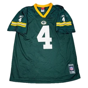 Vintage Green Bay Packers Jersey Boys XL Green Brett Favre Shirt Youth Kids Y2K - Picture 1 of 13