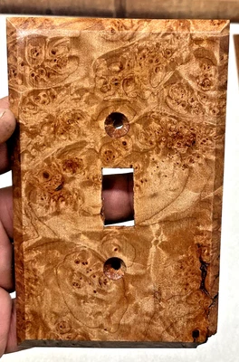 WOW! Cubierta de placa de salida de interruptor estilo palanca de grano de madera vintage eléctrica con Foto 1 de 4