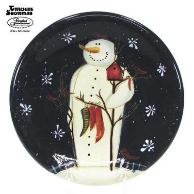 Medias Baxter de placa de 8" estrellas blancas certificadas International TWILIGHT SNOWMAN Foto 1 de 4