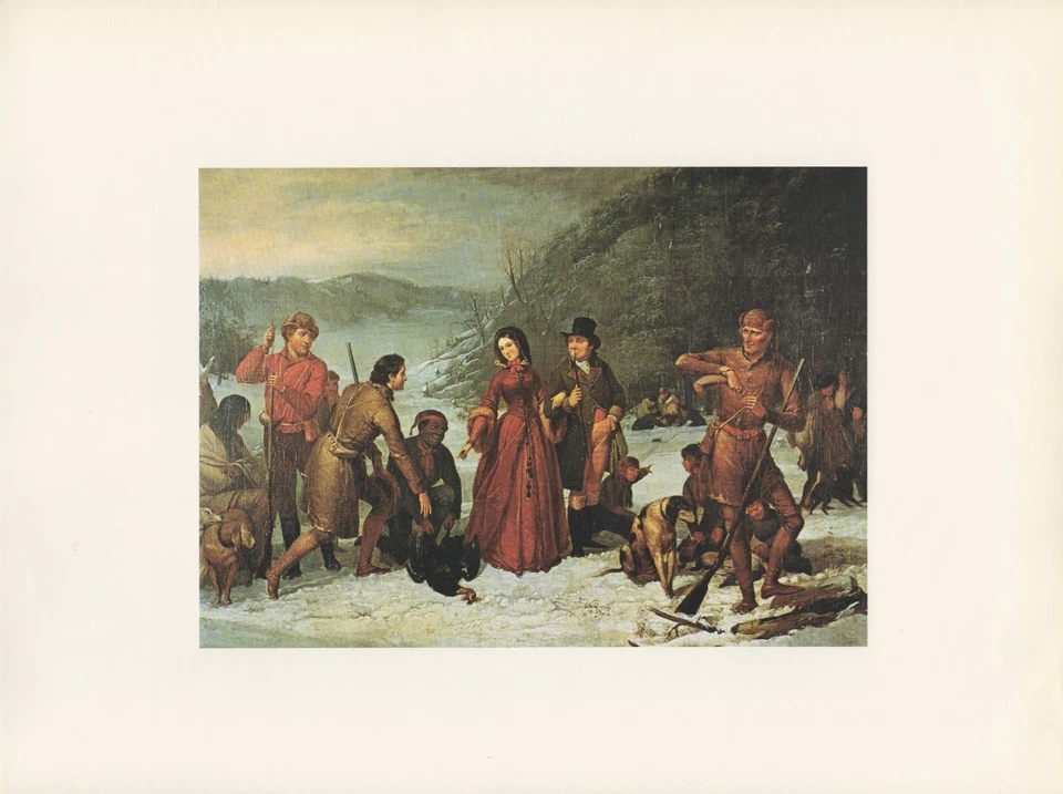 Litografía a color vintage 1972 Hunting "The Turkey Shoot, 1857" Christmas Turkey Foto 1 de 1