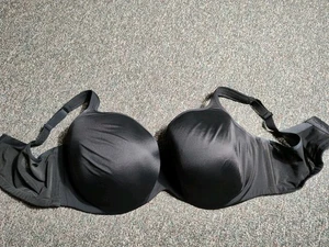 Cacique Bra Full Coverage Smooth Lightly Lined Balconette Underwire  Black 50F - Picture 1 of 10