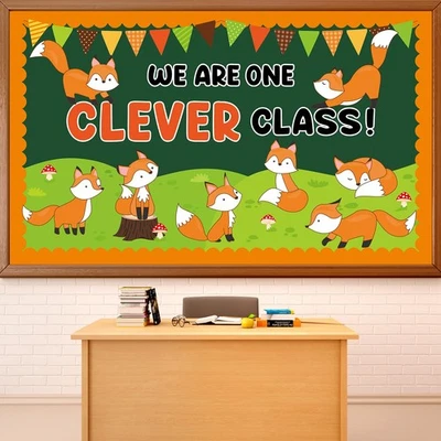 Woodland Fox Fall Bulletin Board Set Fall Bulletin Board Decorations Red Foxe... - Image 1 of 4