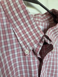 Brooks Brothers Shirt Mens 2XL Red Plaid Cotton 346 The Original Polo 18 4/5 - Picture 1 of 9