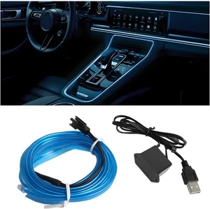 EL Wire LED Strip Lights, USB Auto Neon Light with Sewing 16 ft, Blue  - Picture 1 of 8