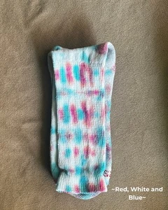 Handmade Tye Dyed Socks -Red, White and Blue~ - Picture 1 of 2