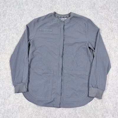 Urbane Full-Zip Long Sleeves Warm-Up Scrub Jacket Fits Women's Size Small Gray - Image 1 of 4