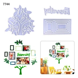 Family Photo Frame Silicone Mold Tree Shape Epoxy Resin Casting Craft Wall Decor - Picture 1 of 7